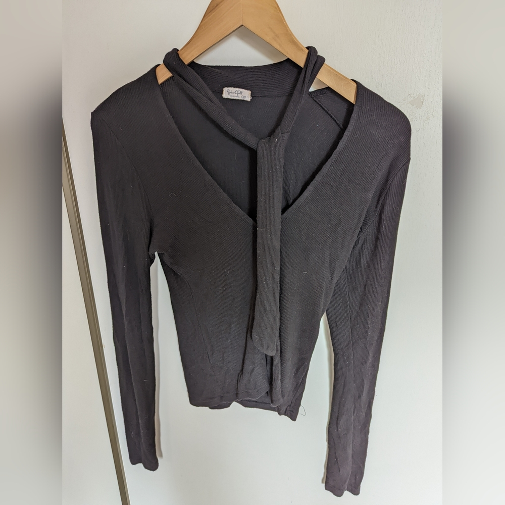 John Galt/Brandy Melville Ribbed Secretary Top